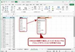 UNIQUE関数でドロップダウンリストのデータソースを作成する（4）