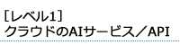 ［レベル1］クラウドのAIサービス／APIを使う（AIカスタマイズ機能も利用できる）