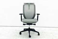 【メッシュチェア】シルフィーグレー【メッシュ】可動肘　コートハンガー【弊社使用欄：A00995860】                        シルフィーメッシュ                                    中古            