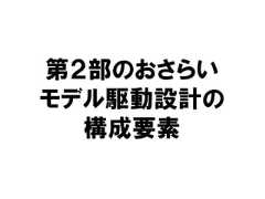 第２部のおさらいモデル駆動設計の構成要素 
