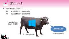 和牛…？最高級A7和牛（イメージ画像）全力でぶん回す※ご利用は計画的に↑ 126,053.97/月 メモリ集中型インスタンスA6 4つの仮想コア、28GBのRAMA7 8つの仮想コア、56GBのRAM 