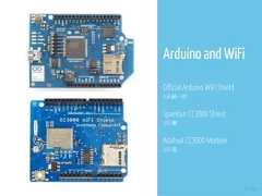 8 / 44Arduino and WiFiOfficial Arduino WiFi ShieldEUR 69 + VATSparkfun CC3000 ShieldUSD 40Adafruit CC3000 ModuleUSD 35 