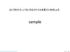 というわけで、いろいろなファイルを見ていきましょう         sample                            20 / 83 