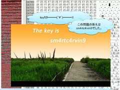 keyｷﾀ━━━(ﾟ∀ﾟ)━━━!!                      この問題の答えは                     sm4rtc4rvin9でした。                                        77 / 83 