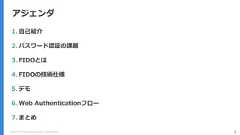 アジェンダCopyright (C) 2018 Yahoo Japan Corporation. All Rights Reserved. 21. 自己紹介2. パスワード認証の課題3. FIDOとは4. FIDOの技術仕様5. デモ6. Web Authenticationフロー7. まとめ 