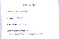 build.sbtname := "hello_scala"version := "0.01"scalaVersion := "2.9.1"libraryDependencies ++= Seq(    "net.liftweb" %% "lift-json" % "2.4") 