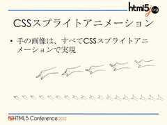 CSSスプライトアニメーション• 手の画像は、すべてCSSスプライトアニ  メーションで実現 