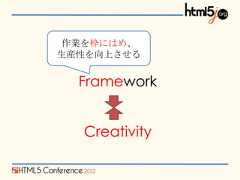 作業を枠にはめ、生産性を向上させる  Framework  Creativity 