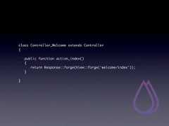 class Controller_Welcome extends Controller{   public function action_index()   {    return Response::forge(View::forge('welcome/index'));   }} 