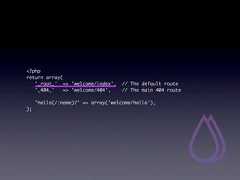 <?phpreturn array( '_root_' => 'welcome/index', // The default route '_404_'    => 'welcome/404',   // The main 404 route 'hello(/:name)?' => array('welcome/hello'),); 