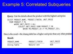 23Example 5: Correlated Subqueries 