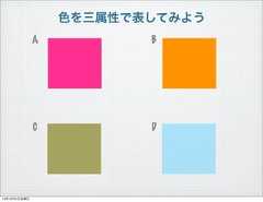 A BC D色を三属性で表してみよう13年10月4日金曜日 