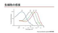 各細胞の感度http://ja.wikipedia.org/wiki/錐体細胞 