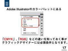 17!Adobe Illustratorのカラーパレットにある「CMYK」,「RGB」などの違いを知っておく事がグラフィックデザイナーには必須条件となります。 