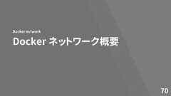 Docker ネットワーク概要Docker network70 