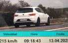Fotografía del coche que circulaba a 215 km/h en la AP15