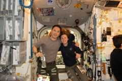 NASA astronauts Jonny Kim and Zena Cardman, both Expedition 73 Flight Engineers, pose for a portrait inside the International Space Station's Unity module during a break in weekend housecleaning and maintenance activities. Kim and Cardman are both part of NASA Astronaut Group 22 selected in June 2017 with 12 other astronauts, including two Canadian Space Agency astronauts, and affectionately nicknamed "The Turtles."