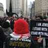  A PRO-PALESTINIAN Jewish protester participates in a demonstration calling for the release of Palestinian activist and Columbia University graduate student Mahmoud Khalil, in New York City.
