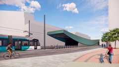 Kielotiellä raitiolinja sukeltaisi tunneliin, joka alittaisi pääradan Tikkurilan aseman kohdalla. Havainnekuva suunnitelmasta.