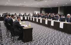 JR芸備線の再構築協議会会合＝26日午前、広島市南区