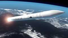 スペースワンの小型ロケット「カイロス」のCG（同社提供）