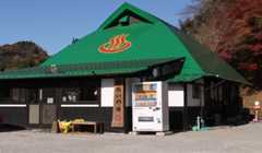 リニューアルオープンした「であいの湯」。屋根の色が緑になり、温泉マークがデザインされた＝竹田市上坂田