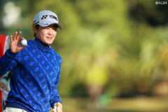 初日の首位から陥落したが1打差の2位で週末を迎える岩井明愛。千怜との姉妹同組を楽しみにする（撮影：福田文平）