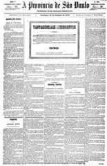Publicado o primeiro anúncio colorido na pág. 4, edição de 19/10/1879.