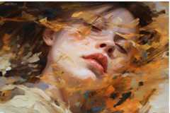 Close up on oil painting texture