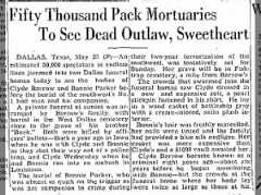 Thousands come to see Bonnie and Clyde's bodies before burial