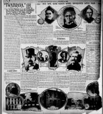 1899 newspaper feature about author Mark Twain's life and family