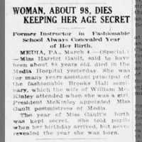 Woman, About 98, Dies Keeping Her Age Secret