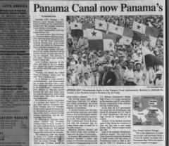 United States transfers ownership of the Panama Canal to Panama