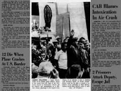 Photo of Cesar Chavez speaking at the end of the farm worker march to Sacramento, 1966