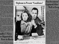 Photo of Humphrey Bogart and Ingrid Bergman in the 1942 film “Casablanca”