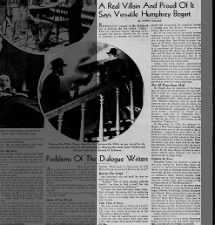 The 5’11” Humphrey Bogart enjoys the villain roles he is known for in many of his movies