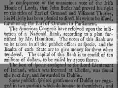 Alexander Hamilton's plans for a national bank come to fruition