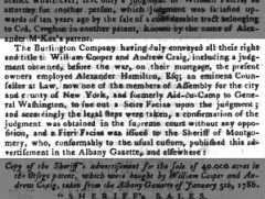 Excerpt from a description of a case Alexander Hamilton worked on as a lawyer in New York