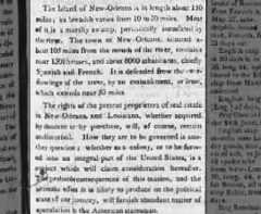 An editorial description of New Orleans and questions as to its future governance after purchase