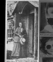 Photo of Beatrix Potter at Hill Top farm in England's Lake District