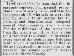One Filipino expresses opinion that American withdrawal from Philippines would result in 