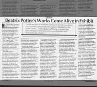 Beatrix Potter works and memorabilia exhibit article summarizes her life and work