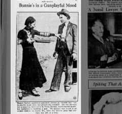 Photograph of Bonnie and Clyde that was found at their hideout in Joplin, Missouri