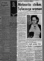 Ripping Though Roof - Meteorite Strikes Sylacauga Woman