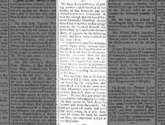 Alexander Hamilton is killed by Aaron Burr in a duel