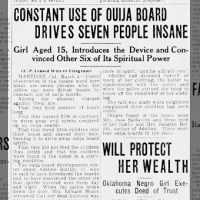 Constant Use of Ouija Board Drives Seven People Insane
