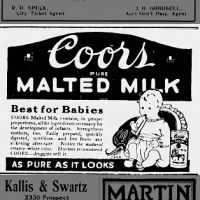 Beer maker Coors sells malted milk during Prohibition