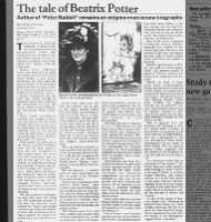 Review of Beatrix Potter biography includes summary of Potter's life and author career