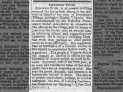 Sojourner Truth is commissioned by the National Freedman's Relief Association as a counselor