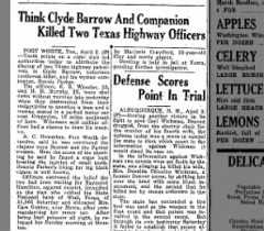 Bonnie and Clyde's alleged involvement in the Grapevine killings